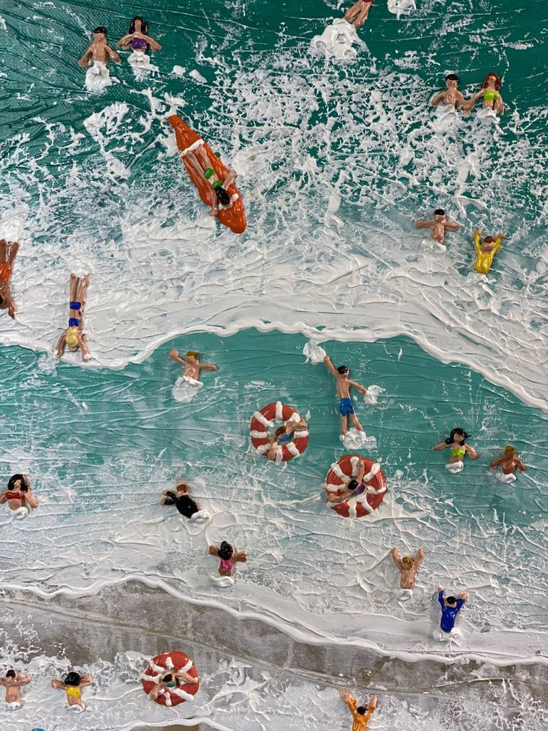 Original Modern Beach Painting by Elizabeth Langreiter