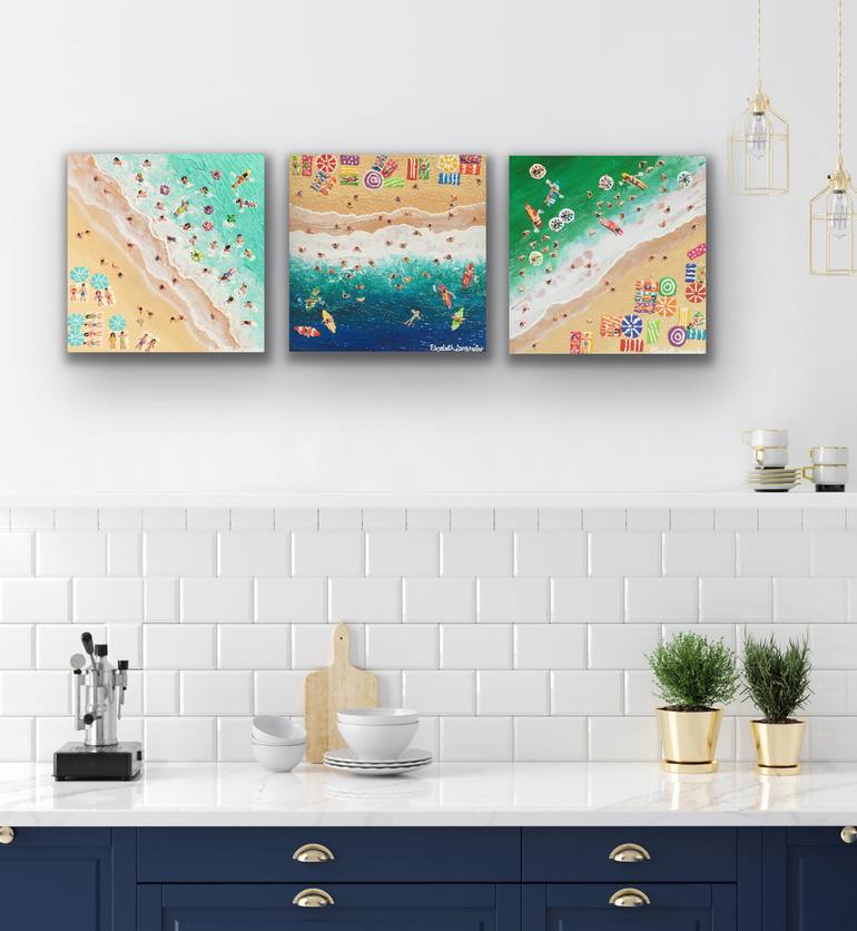 Original Modern Beach Painting by Elizabeth Langreiter