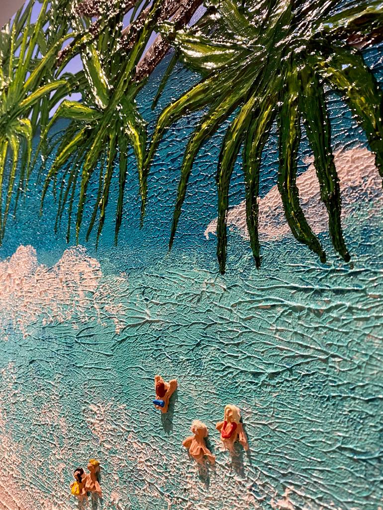 Original Figurative Beach Painting by Elizabeth Langreiter
