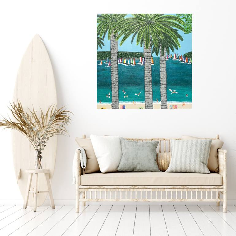 Original Figurative Beach Painting by Elizabeth Langreiter