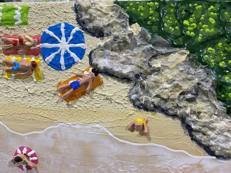 Original Figurative Beach Painting by Elizabeth Langreiter
