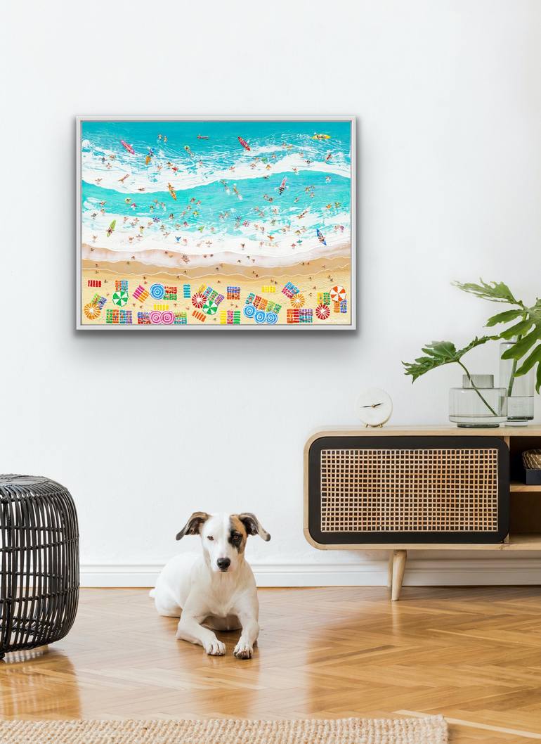 Original Impressionism Beach Painting by Elizabeth Langreiter