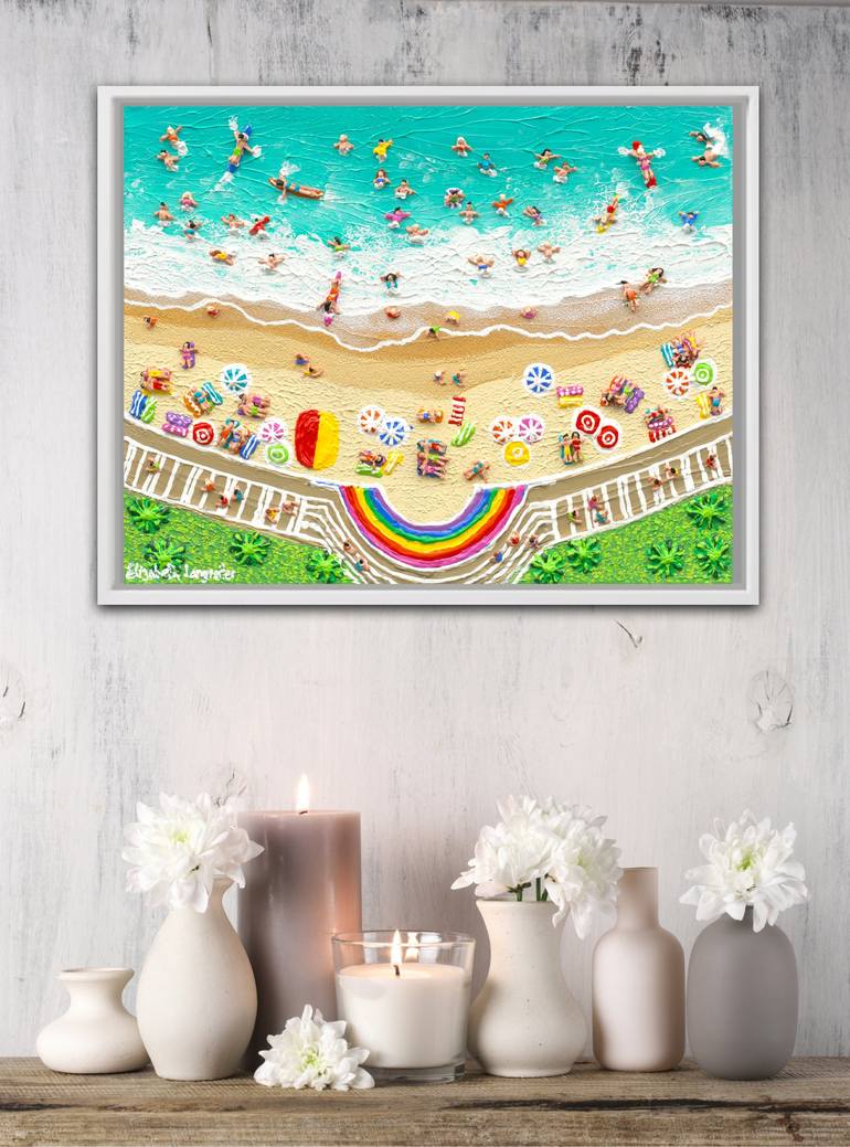 Original Beach Painting by Elizabeth Langreiter