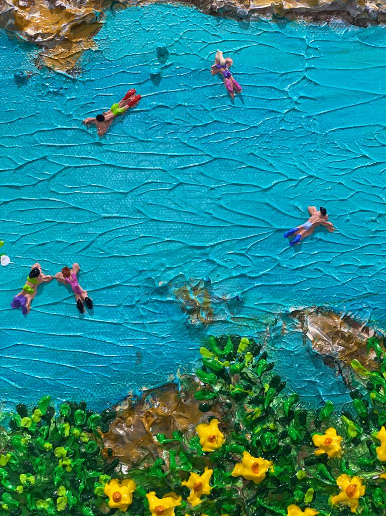 Original Figurative Beach Painting by Elizabeth Langreiter
