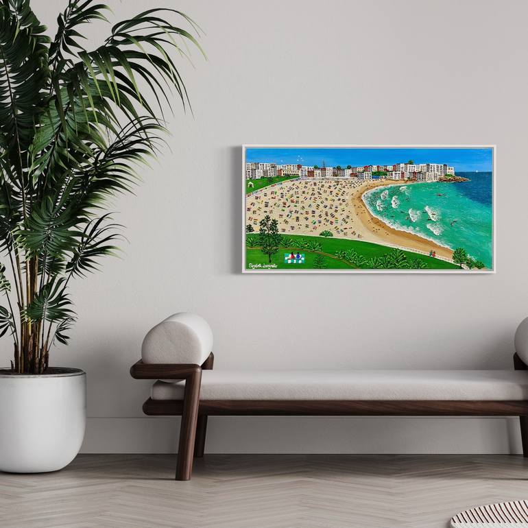 Original Impressionism Beach Painting by Elizabeth Langreiter