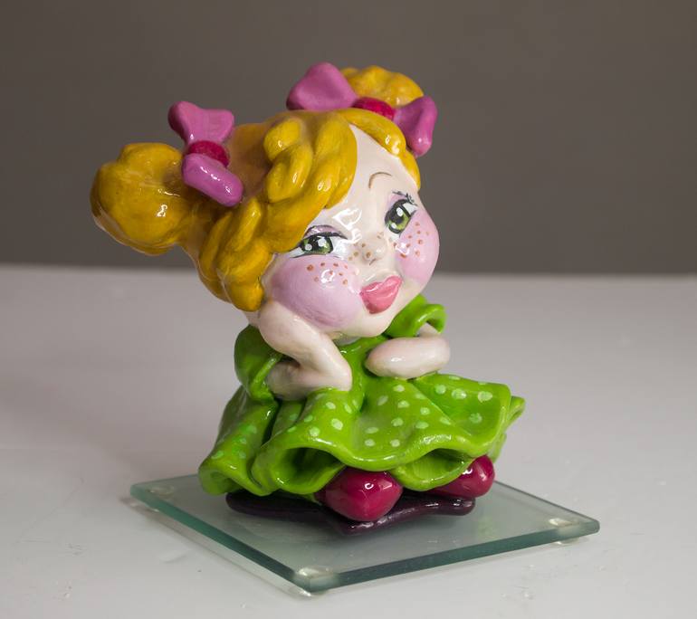 Original Figurative Fantasy Sculpture by Afroditi Tzavara