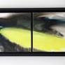Love or money diptych in black tray frame 37 x 67 x 5 cm
