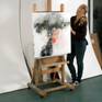Painting in the studio for scale