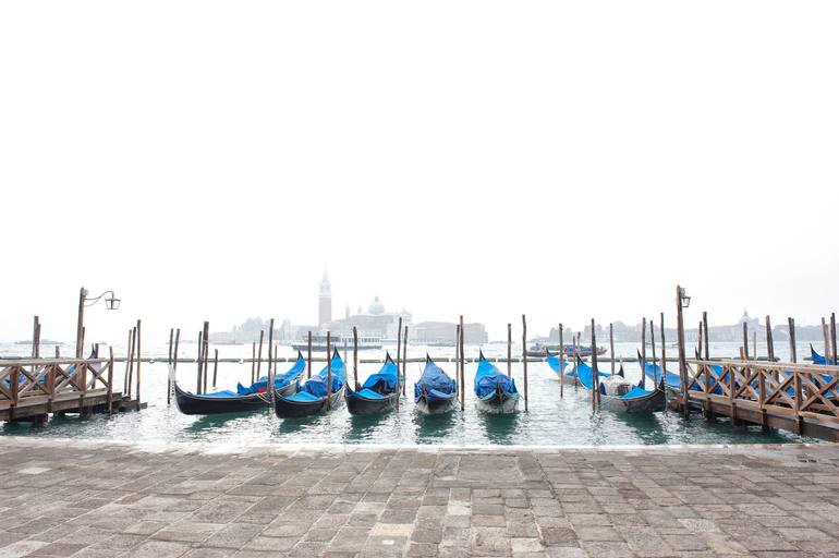 Gondolas in Venice Photography by Sandra Hoever | Saatchi Art