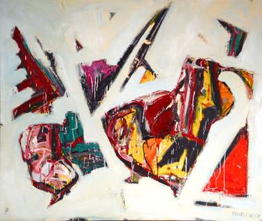 Original Figurative Abstraction Abstract Painting by Andrzej Siwkiewicz