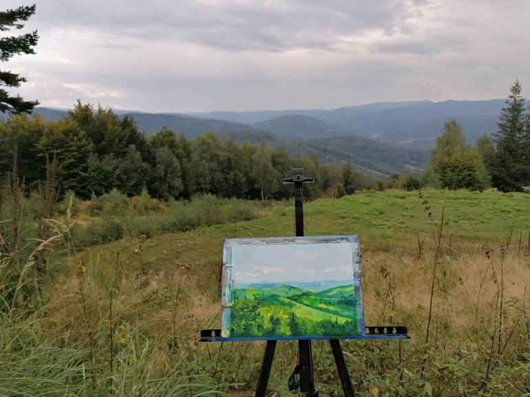 Original Impressionism Landscape Painting by Marta Zamarska