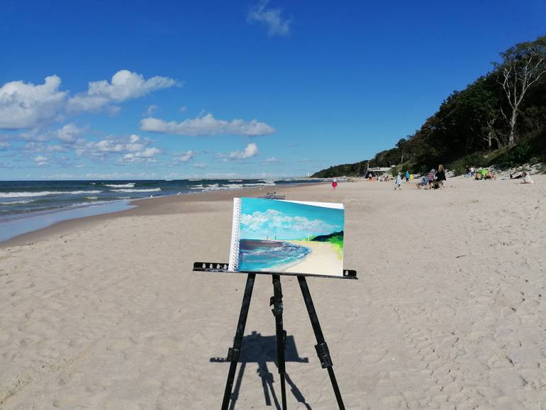 Original Impressionism Seascape Painting by Marta Zamarska