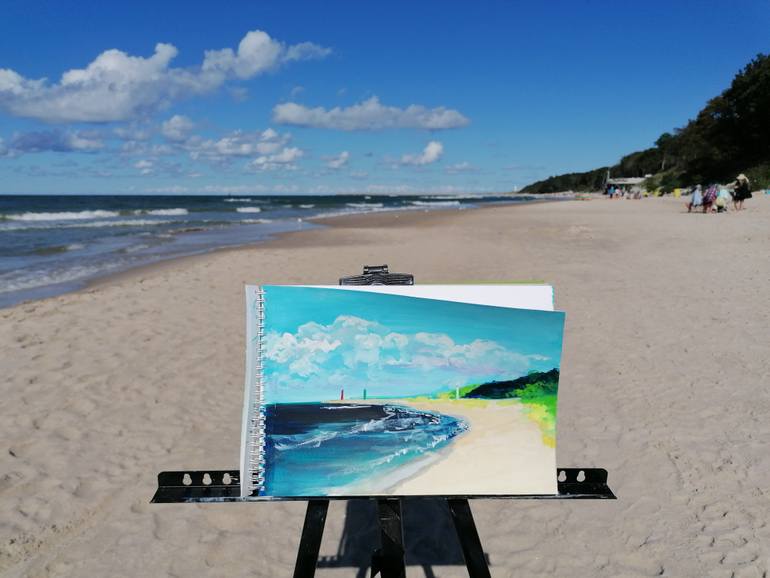 Original Impressionism Seascape Painting by Marta Zamarska