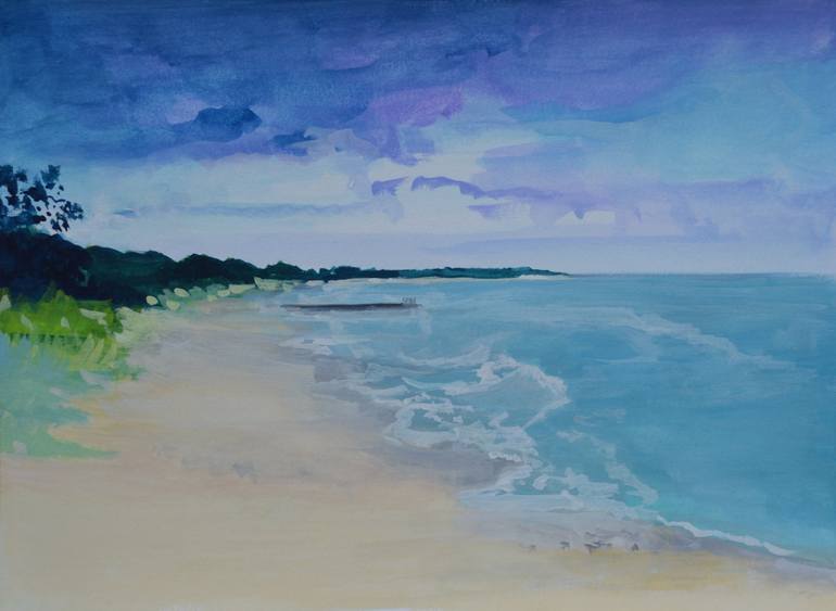Print of Impressionism Seascape Paintings by Marta Zamarska