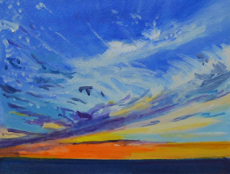 Print of Impressionism Seascape Paintings by Marta Zamarska