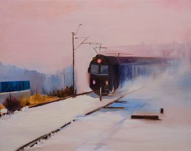 Print of Realism Train Paintings by Marta Zamarska