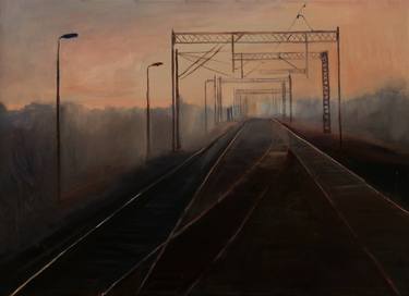 Print of Realism Train Paintings by Marta Zamarska