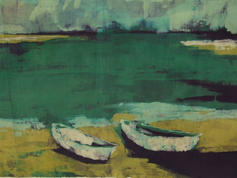 Original Boat Painting by Marta Zamarska