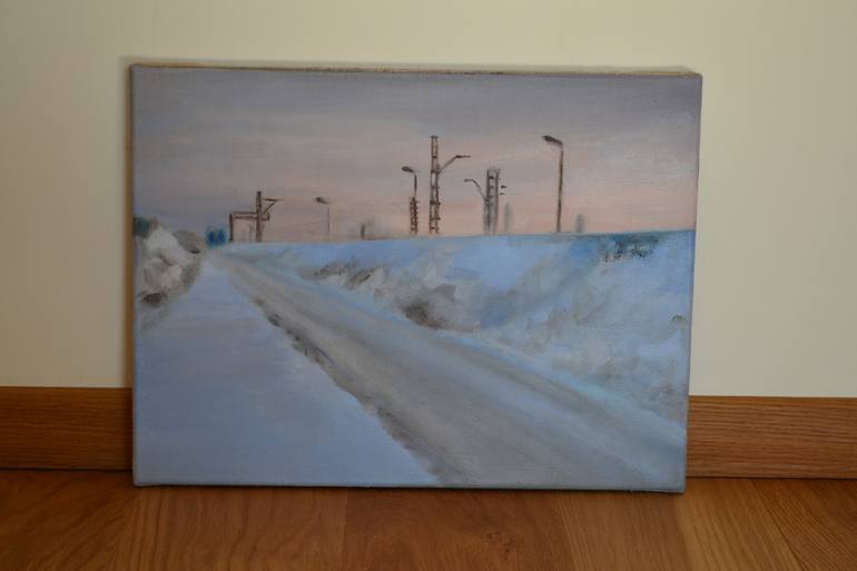 Original Train Painting by Marta Zamarska