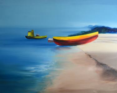 Print of Impressionism Boat Paintings by Marta Zamarska
