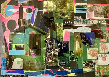 Original Abstract Expressionism Boat Collage by Mara Montanari