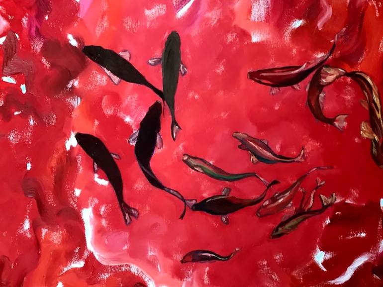 Original Fish Painting by mara montanari