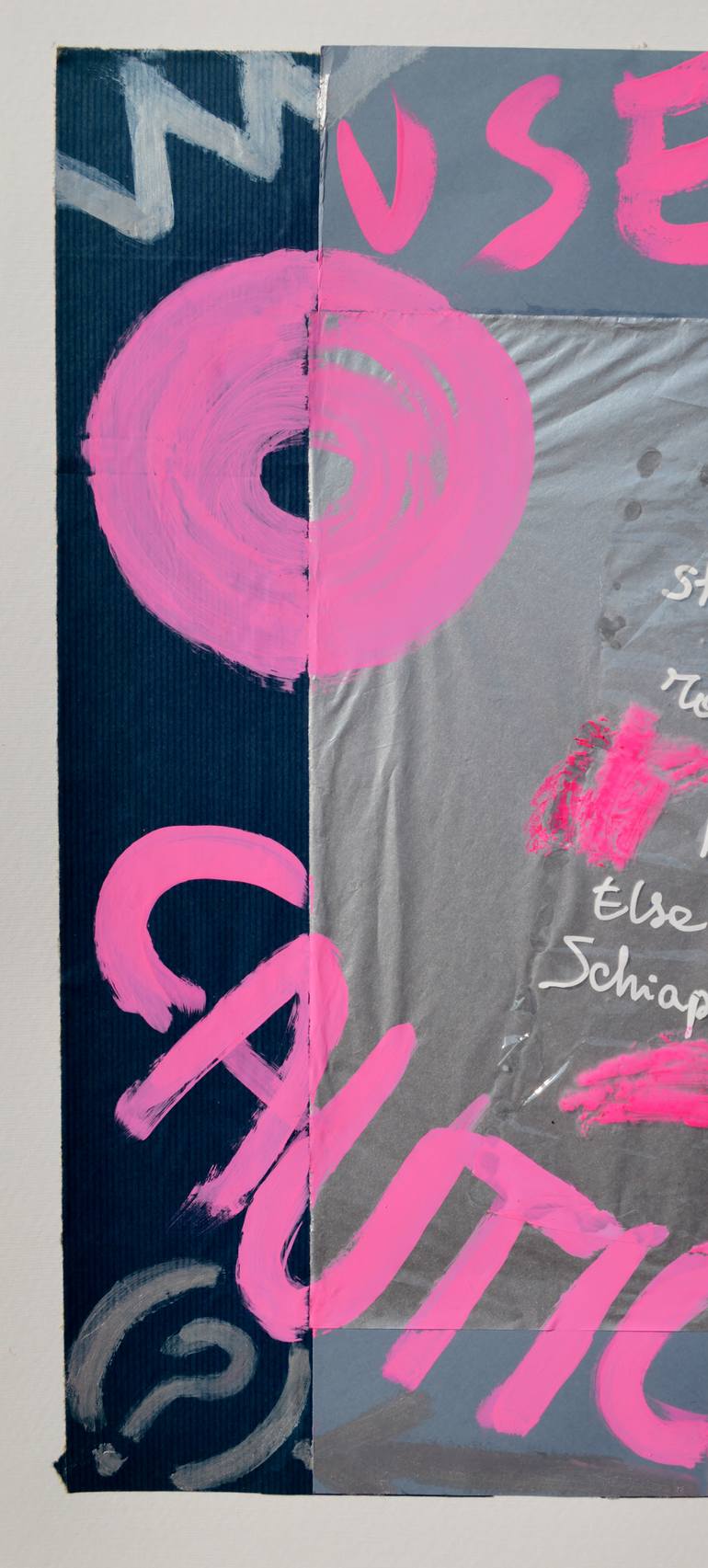 Original Abstract Expressionism Calligraphy Collage by Mara Montanari