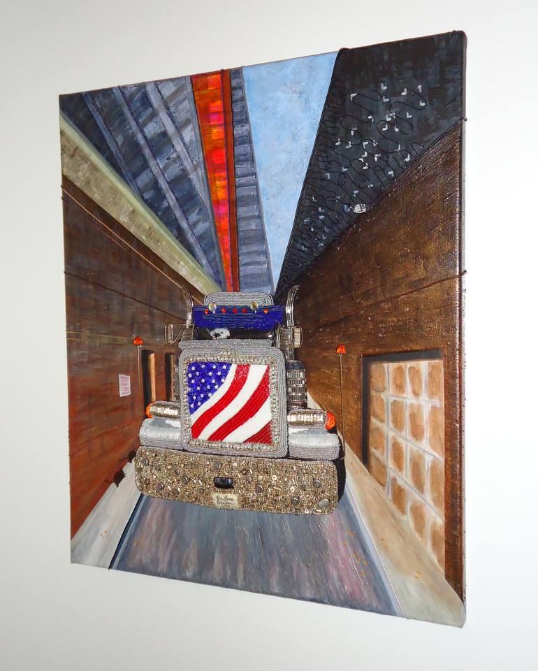 Original Conceptual Car Painting by The Lone Beader