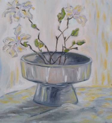 Magnolias in a Grey Vase thumb
