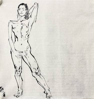 Original Expressionism Nude Drawings by Gao Cheng