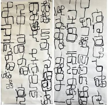 Original Abstract Expressionism Calligraphy Drawings by Gao Cheng