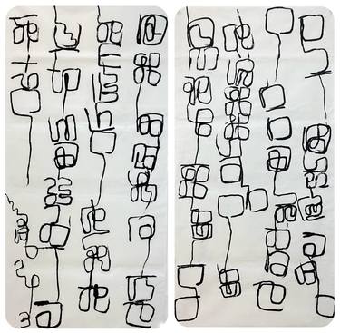 Original Abstract Expressionism Calligraphy Drawings by Gao Cheng