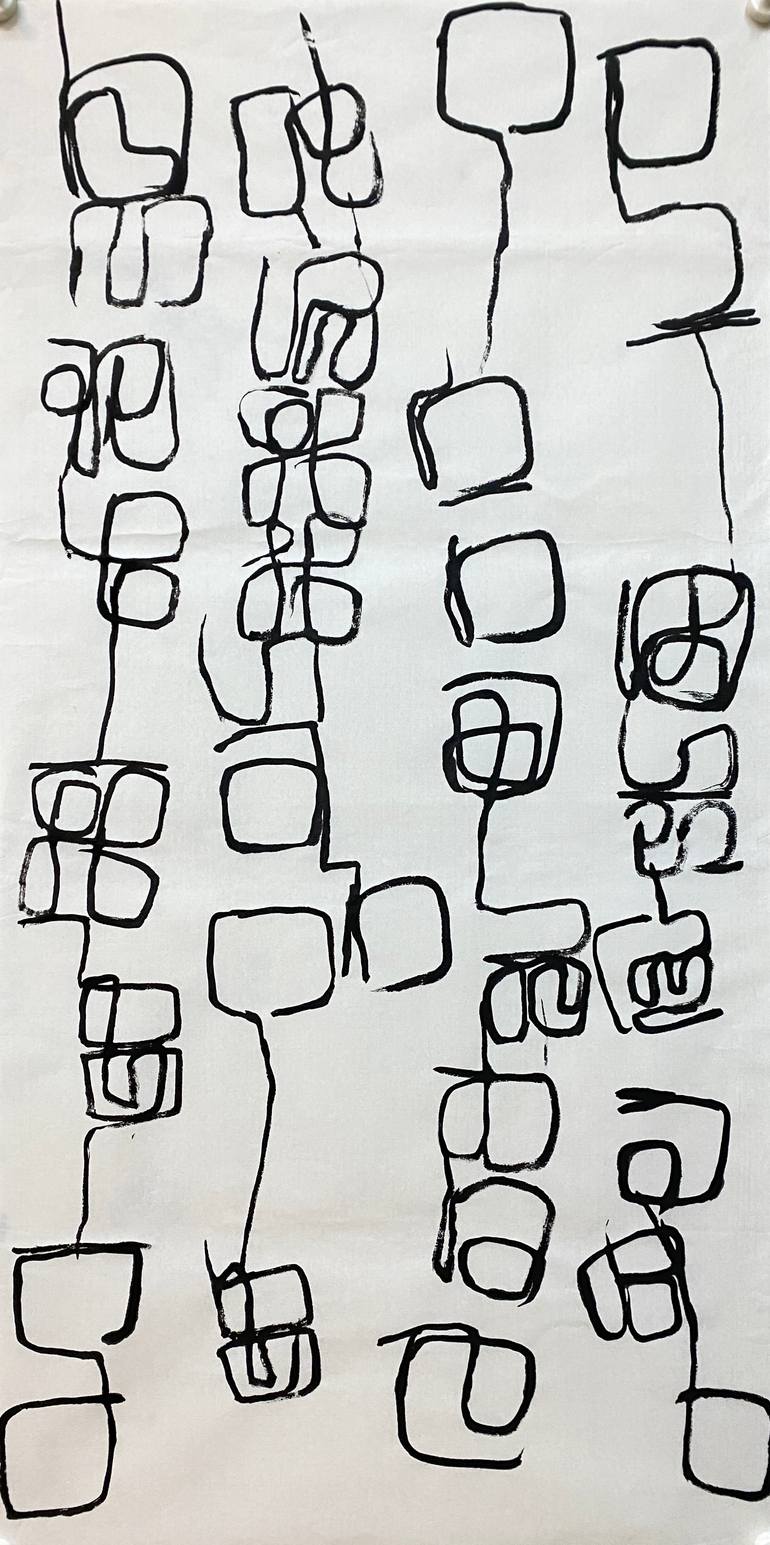 Original Abstract Expressionism Calligraphy Drawing by Gao Cheng