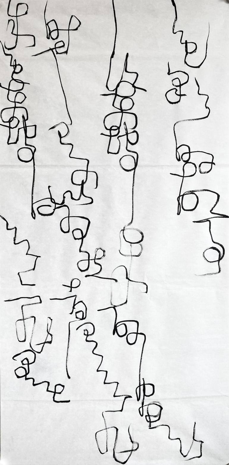 Original Abstract Expressionism Calligraphy Drawing by Gao Cheng