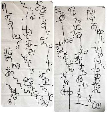 Original Abstract Expressionism Calligraphy Drawings by Gao Cheng