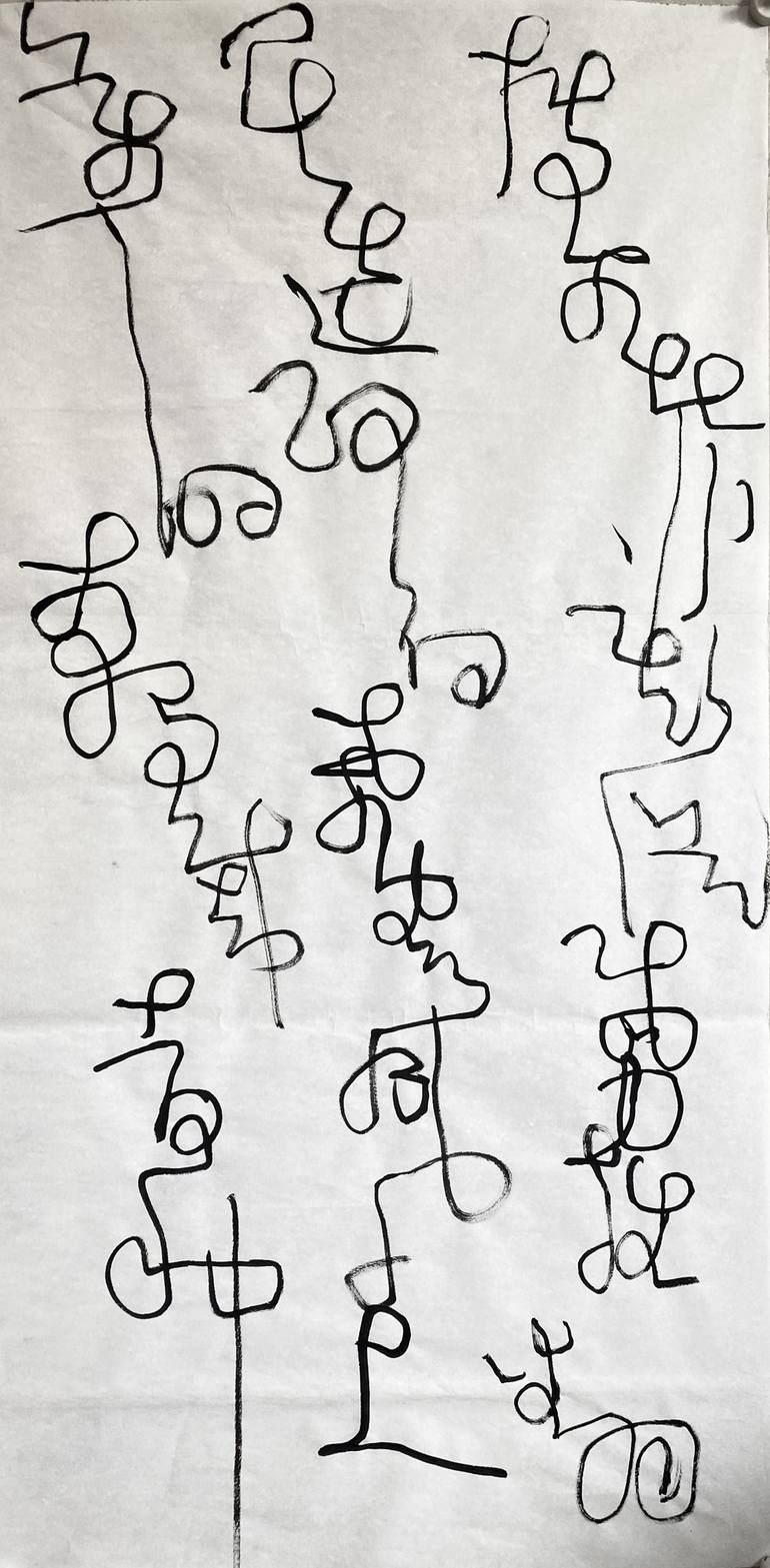 Original Abstract Expressionism Calligraphy Drawing by Gao Cheng