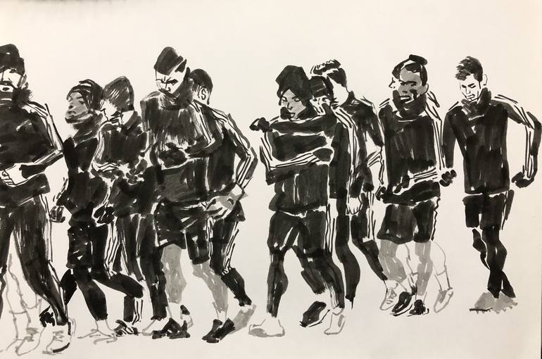 Original Contemporary Sports Drawing by Gao Cheng