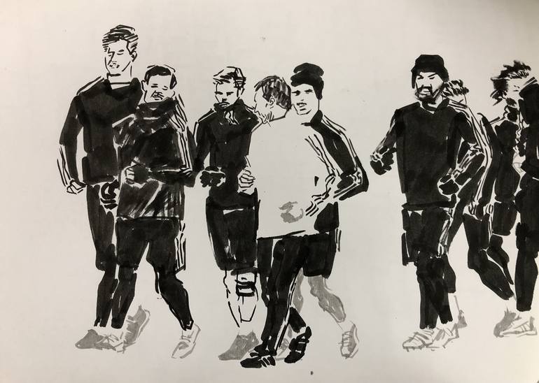 Original Contemporary Sports Drawing by Gao Cheng