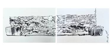 Original Abstract Expressionism Landscape Drawings by Gao Cheng