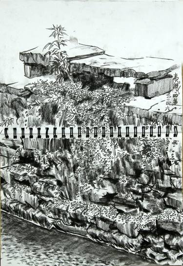 Original Abstract Expressionism Landscape Drawings by Gao Cheng