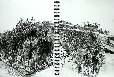 Original Expressionism Landscape Drawings by Gao Cheng