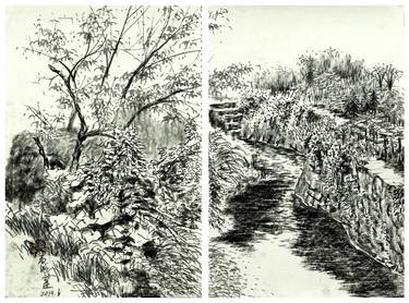 Print of Expressionism Landscape Drawings by Gao Cheng