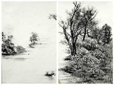 Print of Expressionism Landscape Drawings by Gao Cheng