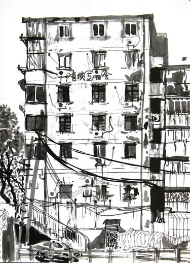 Print of Expressionism Architecture Drawings by Gao Cheng