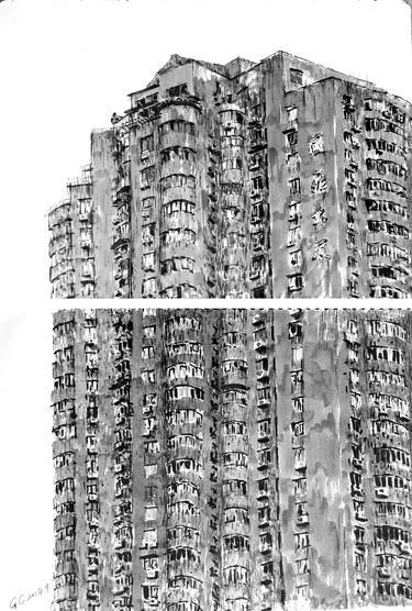 Original Expressionism Architecture Drawings by Gao Cheng