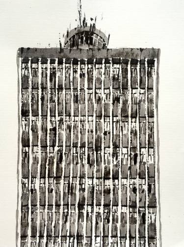 Original Abstract Expressionism Architecture Drawings by Gao Cheng