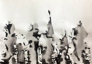 Original Abstract Expressionism Abstract Drawings by Gao Cheng