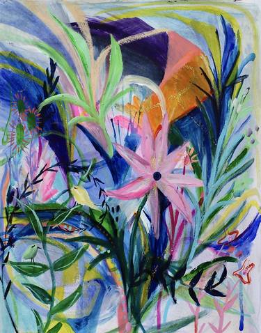 Original Abstract Expressionism Botanic Paintings by Kim Tateo