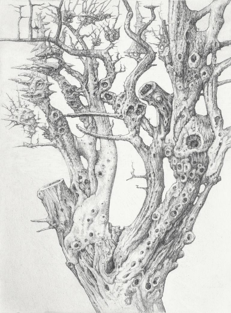 Original Architecture Drawing by Sergey Skachkov | Abstract Art on Paper | Every tree has its own melody. The Genesis of a New World Series