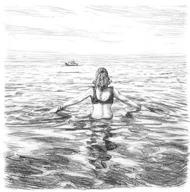 Print of Figurative Beach Drawings by James Tovey